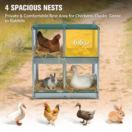 COOS BAY Metal Chicken Nesting Box, Green