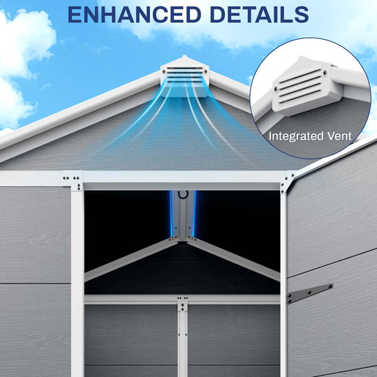 COOS BAY 5x3/6x4/8x6/8x8 Outdoor Storage Shed