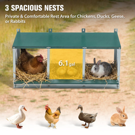 COOS BAY Metal Chicken Nesting Box, Green