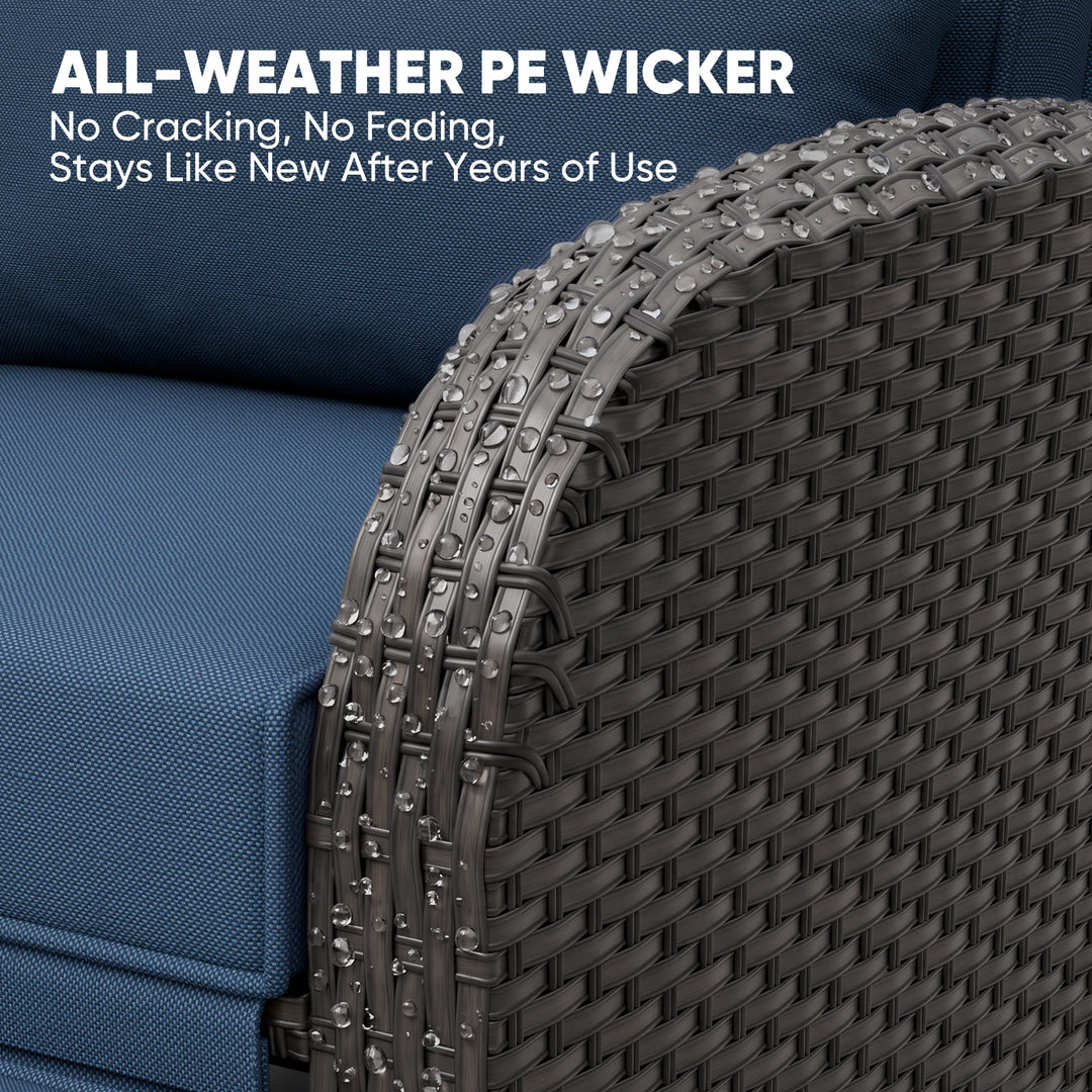 Outdoor Recliner Chair, Wicker Reclining Patio Chair