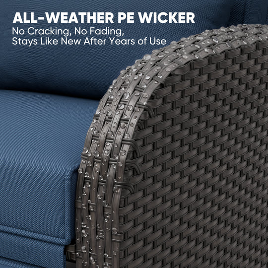 Outdoor Recliner Chair, Wicker Reclining Patio Chair