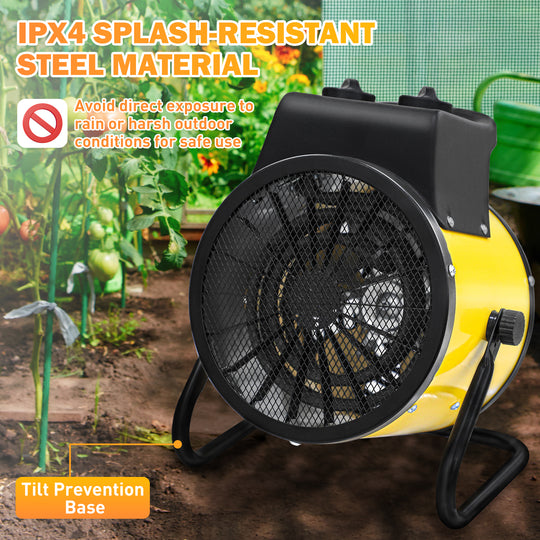 COOS BAY 1500W Radiant Space Heater with Thermostat, 1/2 Pack, Yellow