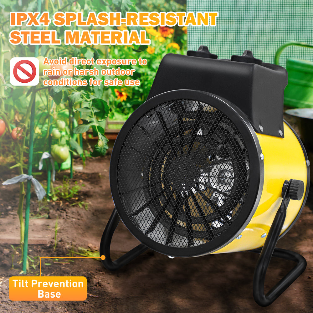 COOS BAY 1500W Radiant Spot Heater with Thermostat, 1/2 Pack, Yellow