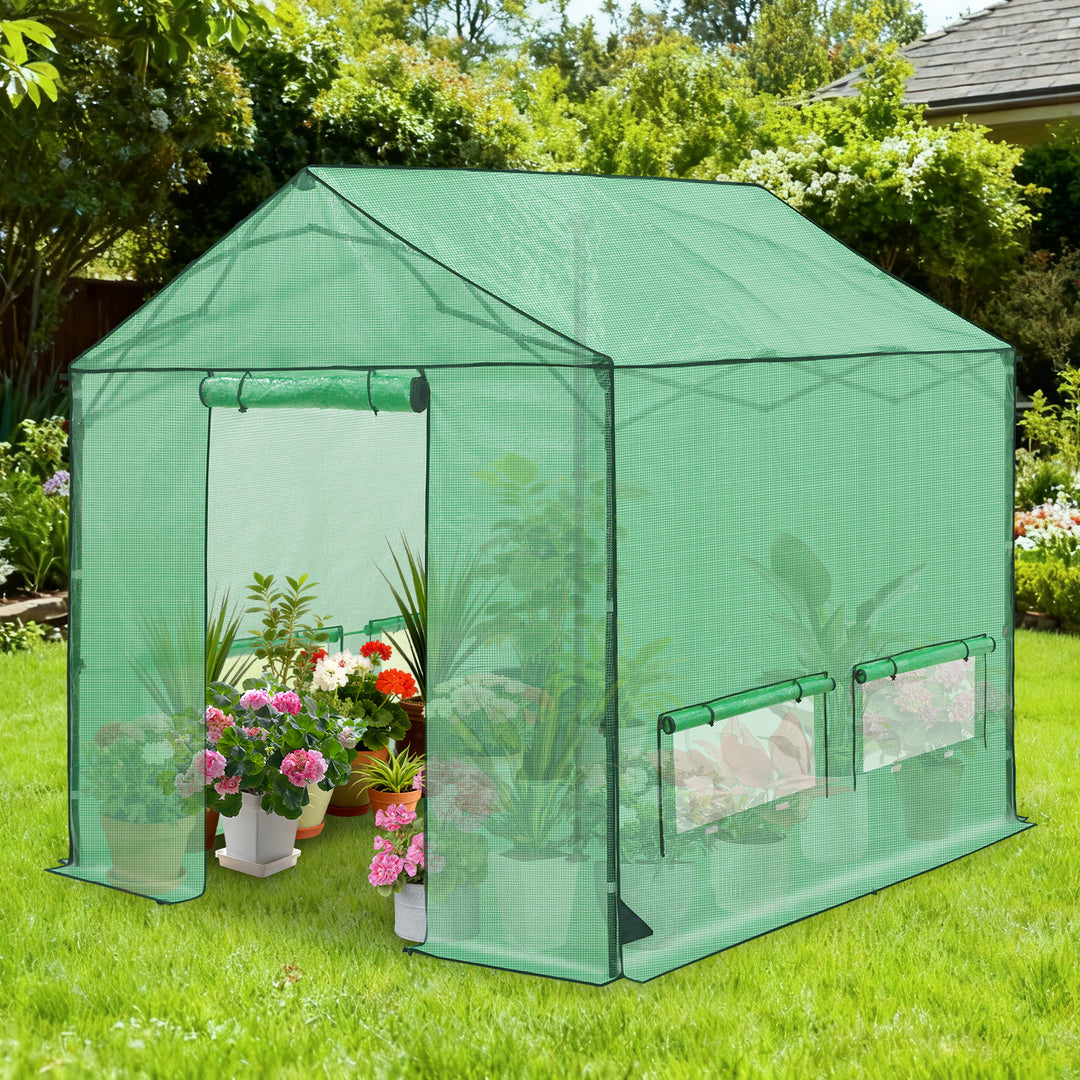 COOS BAY 6x6/ 6x8/8x8 /10x10/12x8 FT Pop Up Greenhouse with Power Access Openings