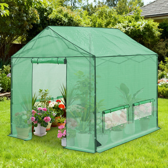 COOS BAY 6x6/ 6x8/8x8 /10x10/12x8 FT Pop Up Greenhouse with Power Access Openings