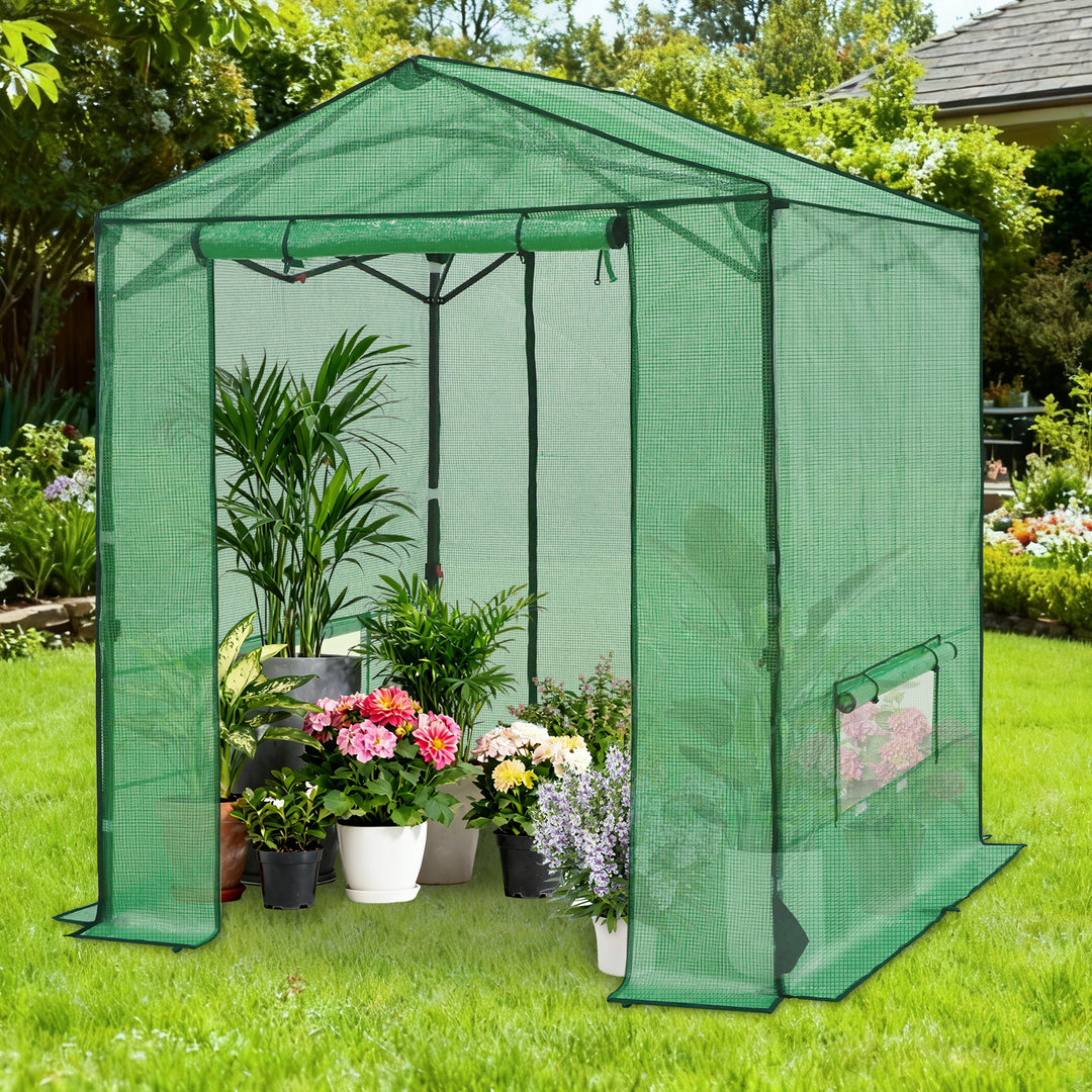 COOS BAY 6x6/ 6x8/8x8 /10x10/12x8 FT Pop Up Greenhouse with Power Access Openings