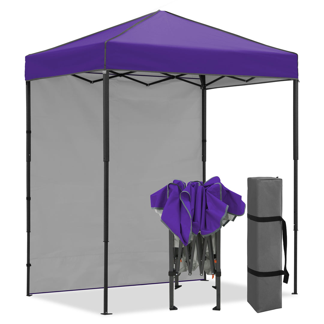 COOS BAY Pop Up Canopy Tent 6x4 with One Removable Sun Wall