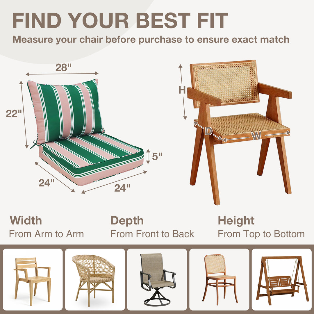 COOS BAY Deep Seat Patio Chair Cushions, 1 Pack