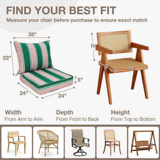 COOS BAY Deep Seat Patio Chair Cushions, 1 Pack