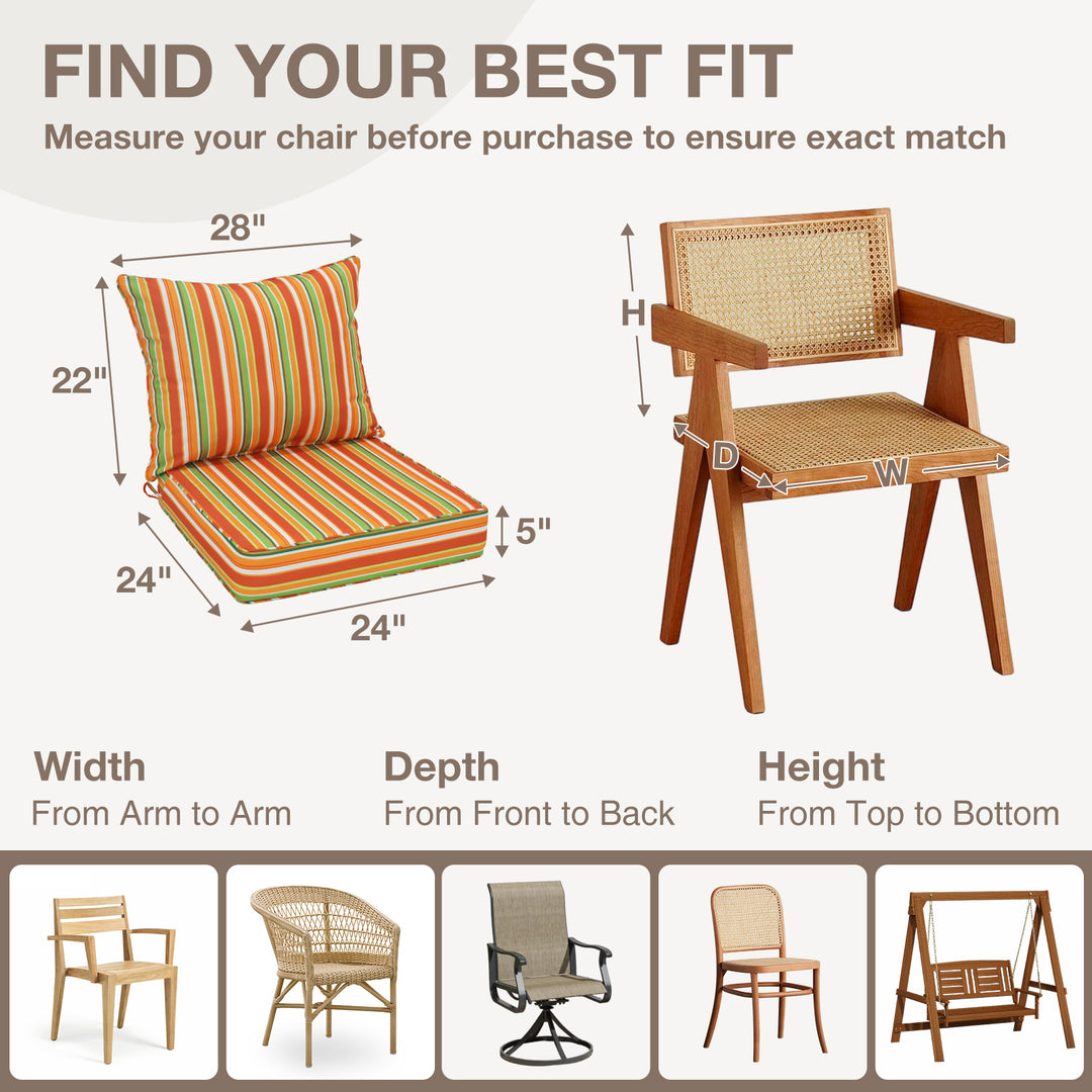COOS BAY Deep Seat Patio Chair Cushions, 1 Pack