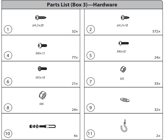 CB-SSP80H-Hardware Kit