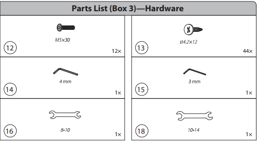 CB-SSP80H-Hardware Kit