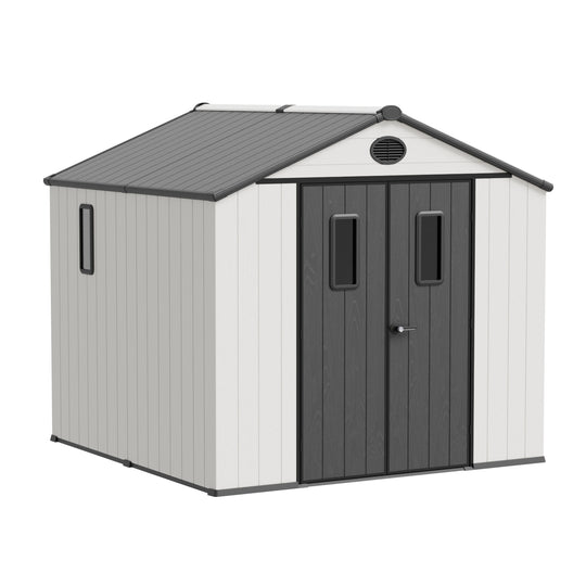 COOS BAY 8x6/8x8/5x3/6x4 Outdoor Storage Shed with Floor, Lockable Doors