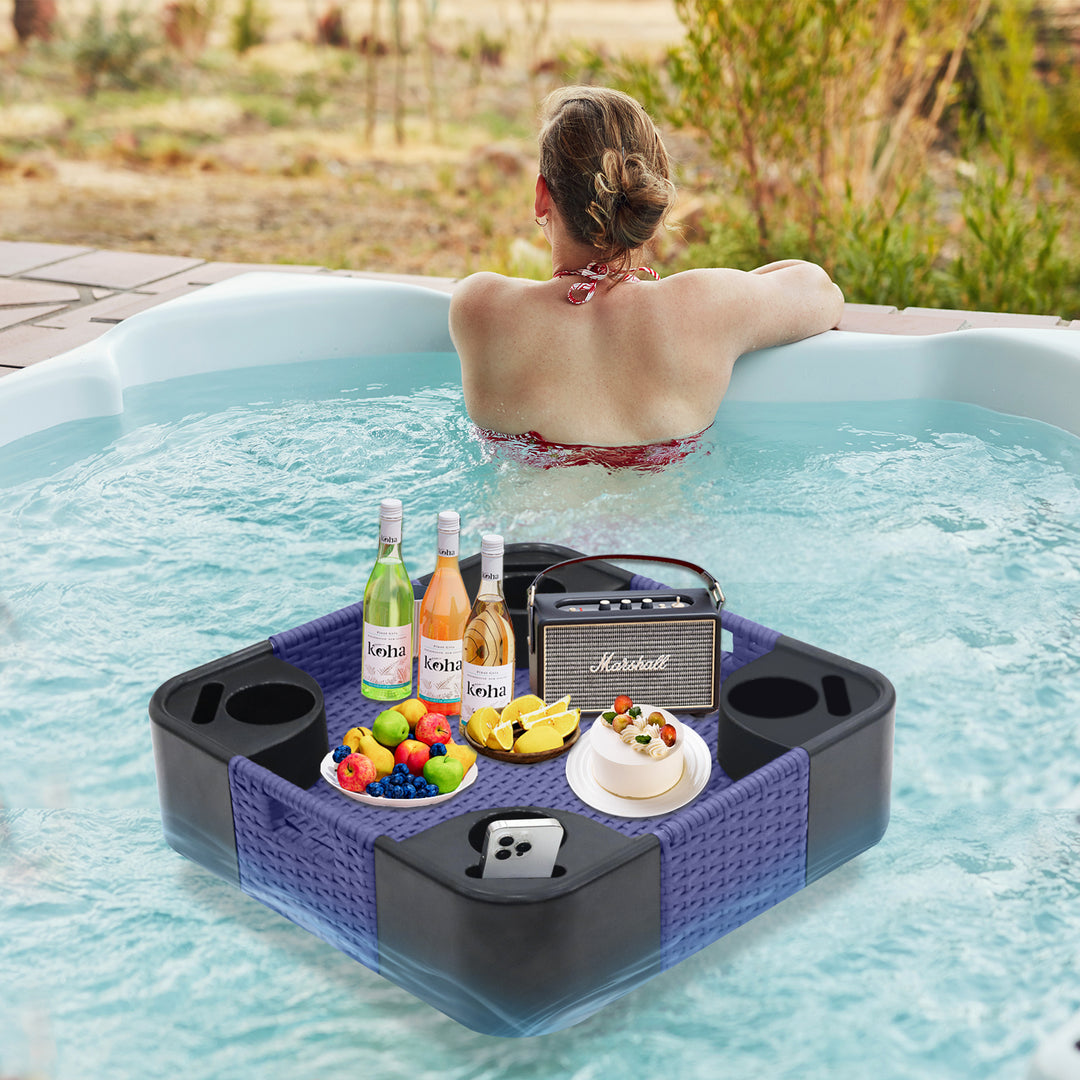 COOS BAY 24''x24'' Square Floating Drink Holder for Pool and Hot Hub