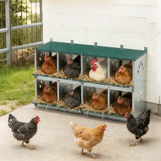 COOS BAY Metal Chicken Nesting Box, Green