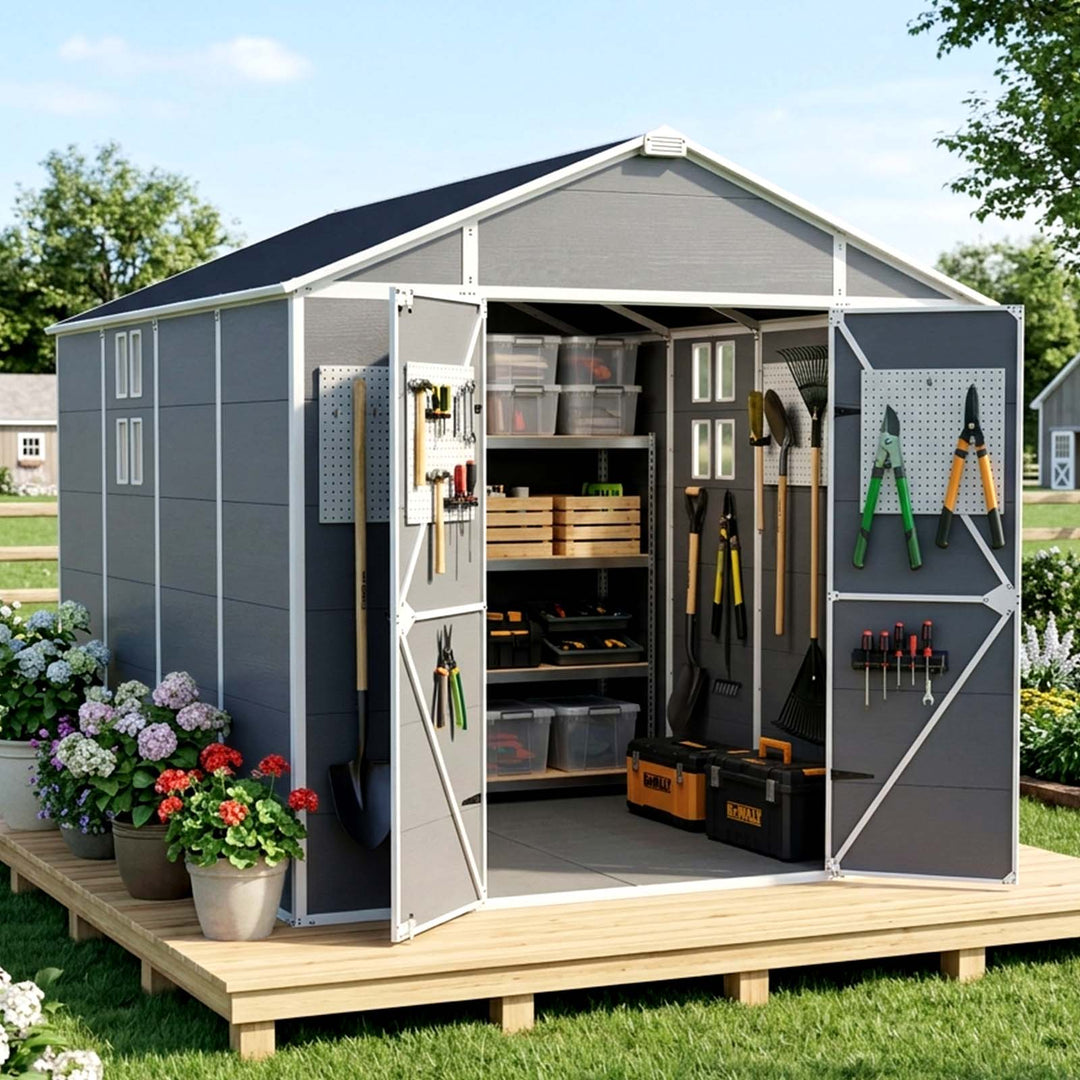 COOS BAY 5x3/6x4/8x6/8x8/8x10 Outdoor Storage Shed