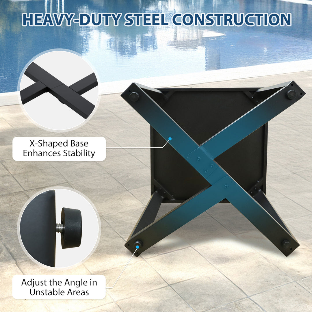 COOS BAY Iron Luxe Outdoor Coffee Table/ Side Table, Black