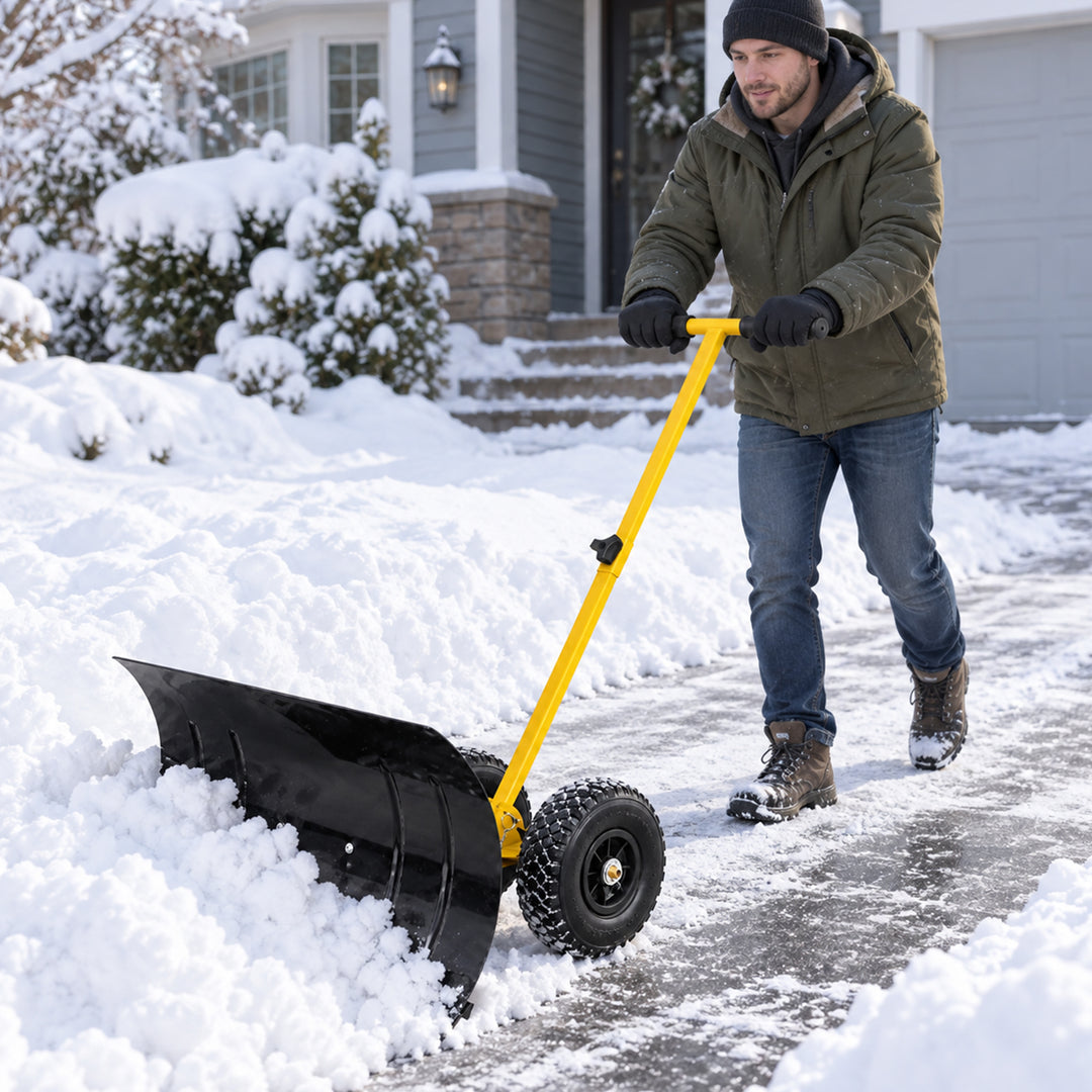COOS BAY Wheeled Snow Shovel for Driveway