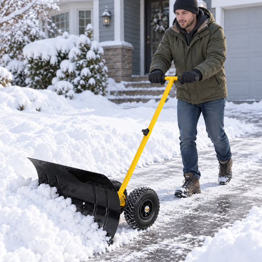 COOS BAY Wheeled Snow Shovel for Driveway