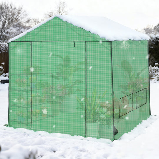COOS BAY 6x6/ 6x8/8x8 /10x10/12x8 FT Pop Up Greenhouse with Power Access Openings