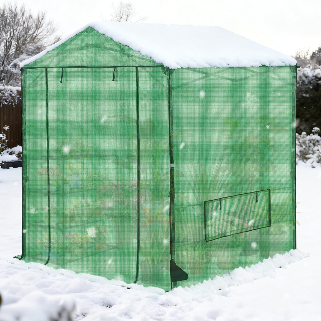 COOS BAY 6x6/ 6x8/8x8 /10x10/12x8 FT Pop Up Greenhouse with Power Access Openings
