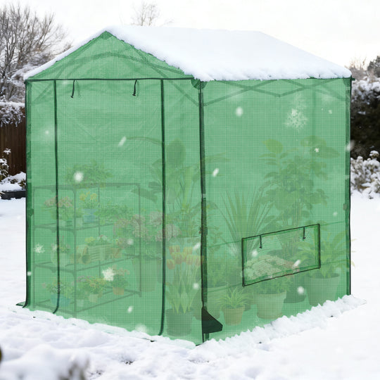 COOS BAY 6x6/ 6x8/8x8 /10x10/12x8 FT Pop Up Greenhouse with Power Access Openings