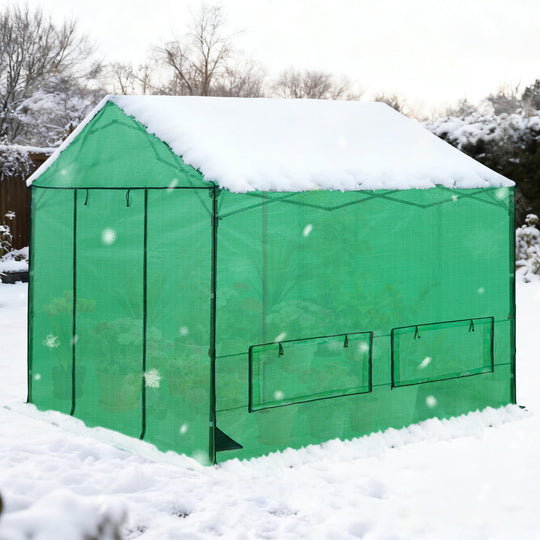 6x6/ 8x8 /10x10 FT Portable Walk-in Greenhouse with Power Access Ports