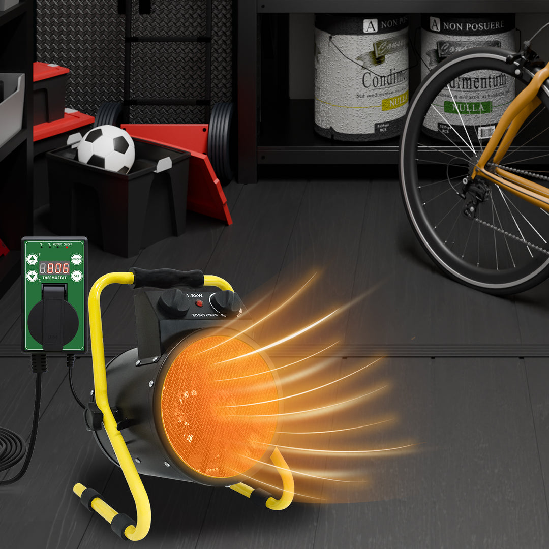 COOS BAY 1500W Outdoor Space Heater with Thermostat,1/2 Pack, Black