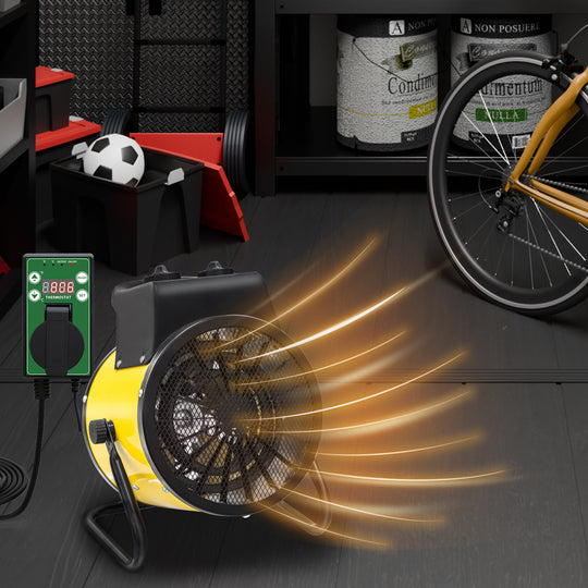 COOS BAY 1500W Radiant Spot Heater with Thermostat, 1/2 Pack, Yellow