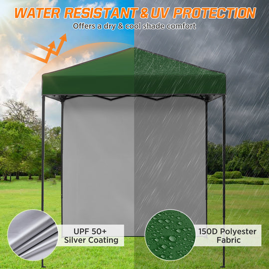 COOS BAY Pop Up Canopy Tent 6x4 with One Removable Sun Wall