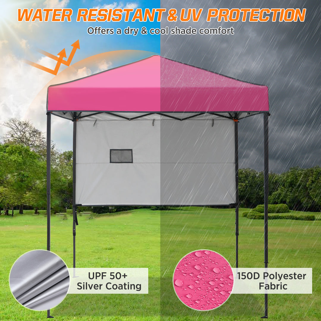 COOS BAY Pop Up Canopy Tent 6x4 with Adjustable Sun Wall