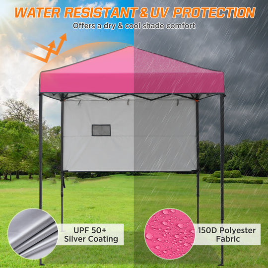 COOS BAY Pop Up Canopy Tent 6x4 with Adjustable Sun Wall