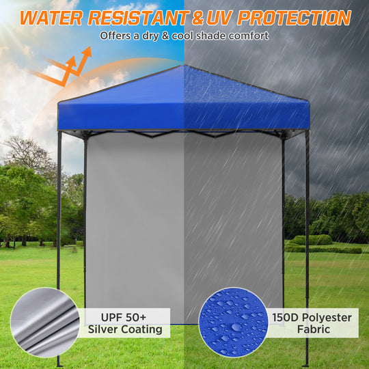COOS BAY Pop Up Canopy Tent 6x4 with One Removable Sun Wall