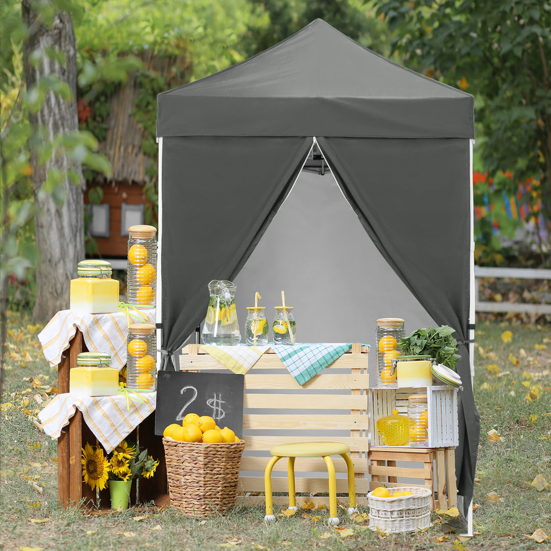 COOS BAY 5x5 Pop-up Instant Outdoor Canopy with 4 Side Wall Panels, Carry Bag