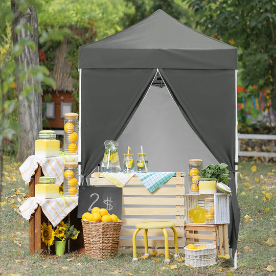 COOS BAY 5x5 Pop-up Instant Outdoor Canopy with 4 Side Wall Panels, Carry Bag
