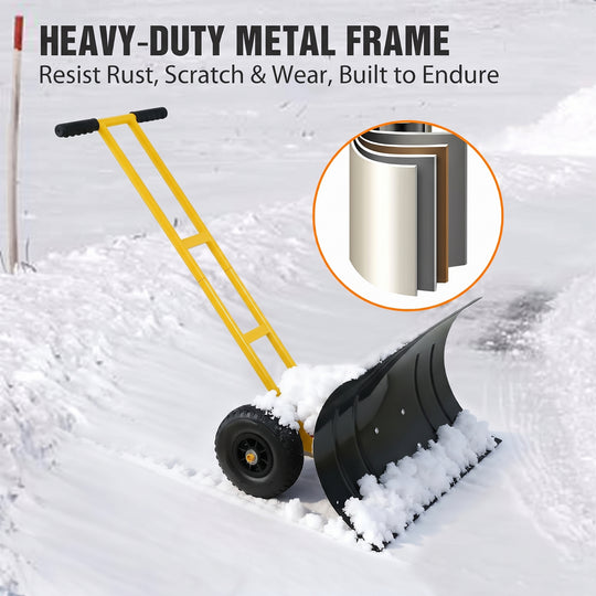 COOS BAY Wheeled Snow Shovel for Driveway