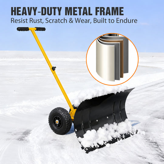 COOS BAY Wheeled Snow Shovel for Driveway