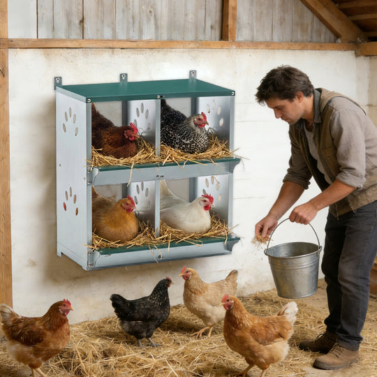 COOS BAY Metal Chicken Nesting Box, Green