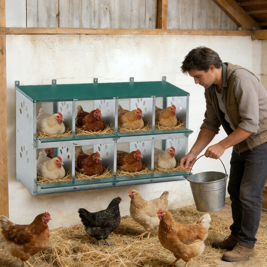 COOS BAY Metal Chicken Nesting Box, Green