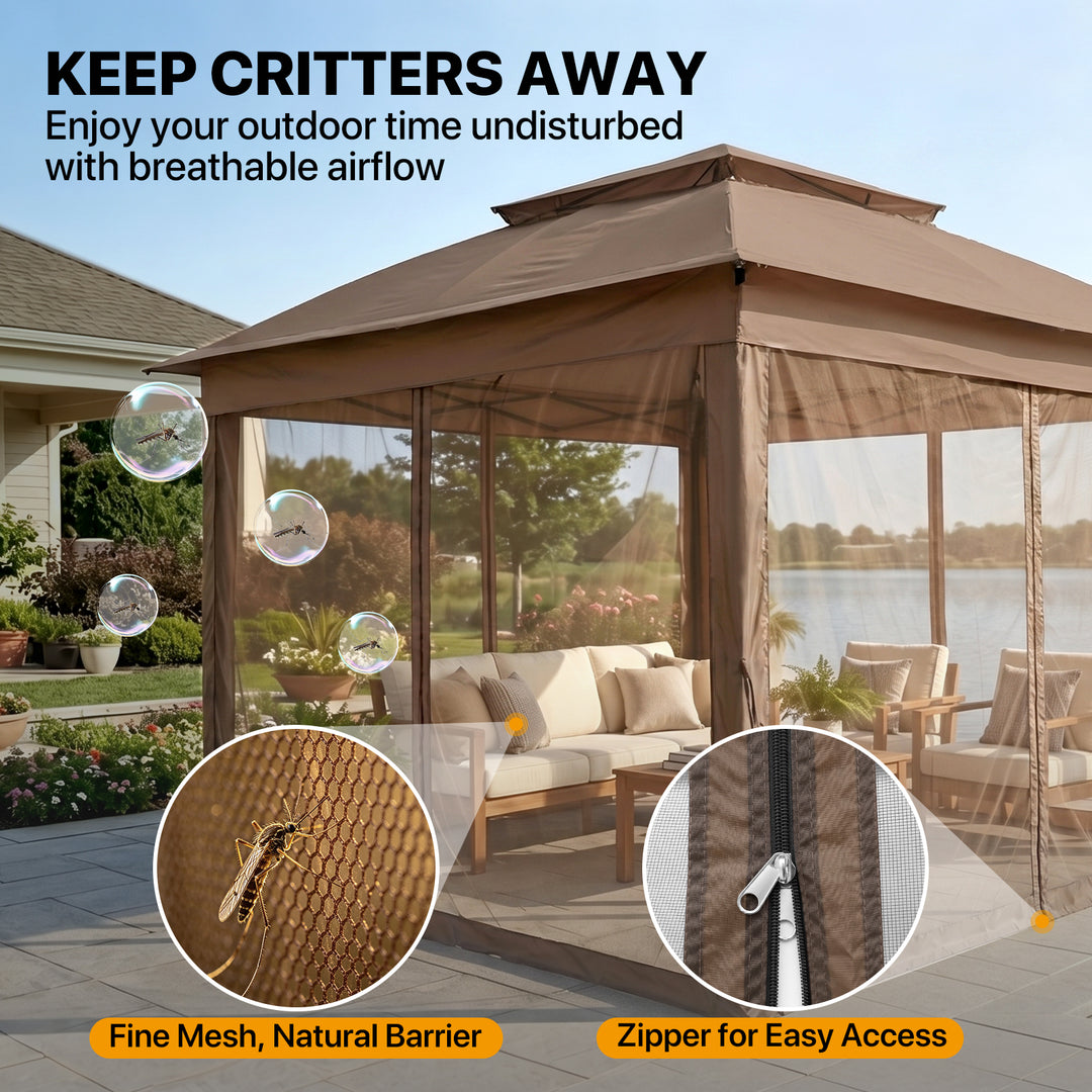 COOS BAY 11x11 Pop Up Gazebo with Mesh Netting