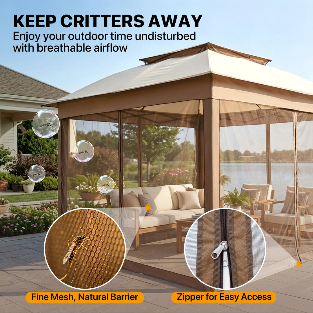 COOS BAY 11x11 Pop Up Gazebo with Mesh Netting