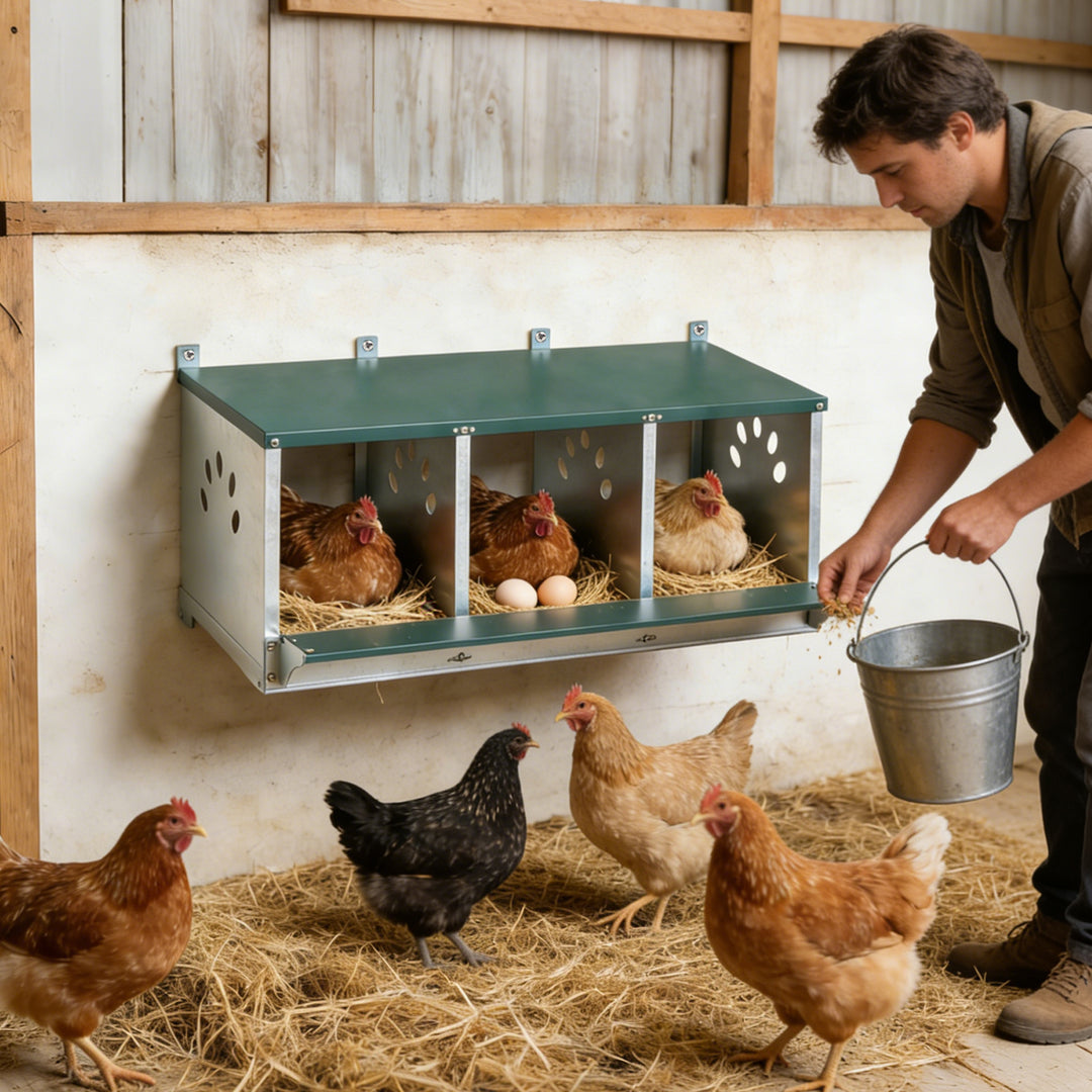 COOS BAY Metal Chicken Nesting Box, Green