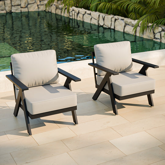 COOS BAY Iron Luxe Modern Outdoor Patio Chairs Set of 2/4
