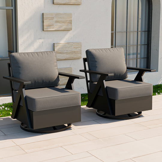 COOS BAY Iron Luxe Modern Outdoor Swivel Rocking Chairs Set of 2/4