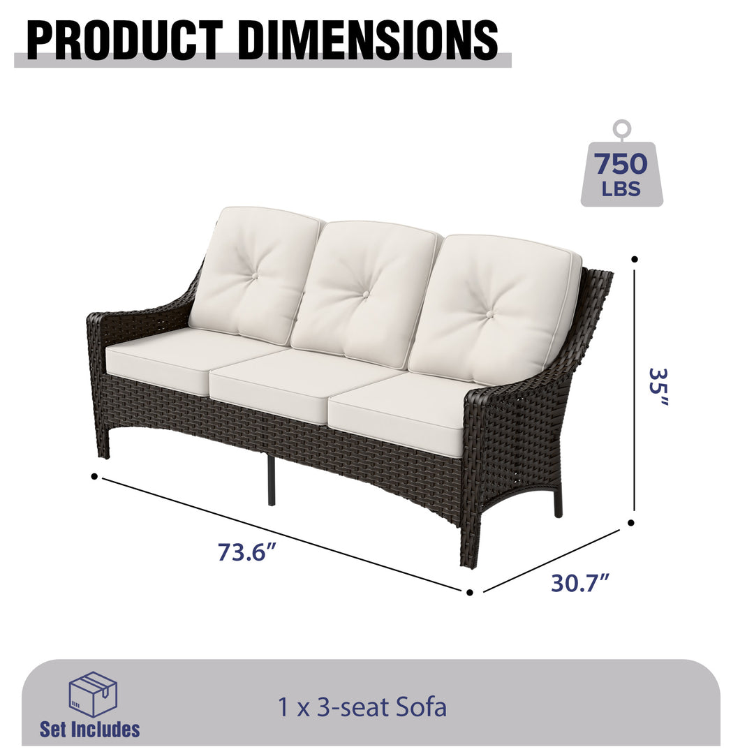 COOS BAY Stone Harbor Outdoor  3 Seater Patio Sofa