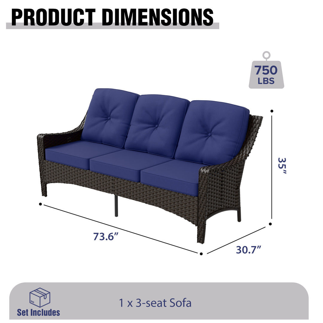 COOS BAY Stone Harbor Outdoor  3 Seater Patio Sofa