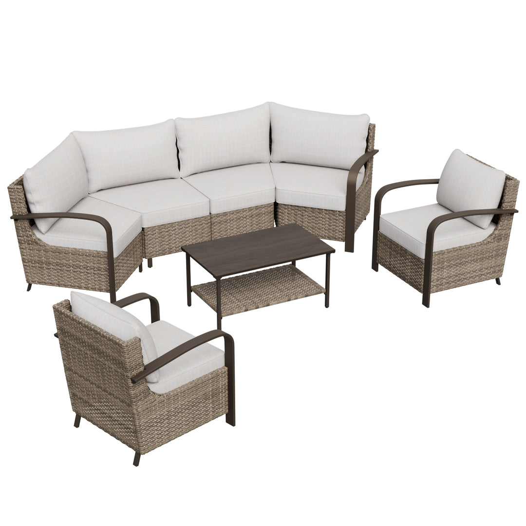 COOS BAY Aurora Terrace Outdoor Furniture Set w/Patio Chairs, Seats 6