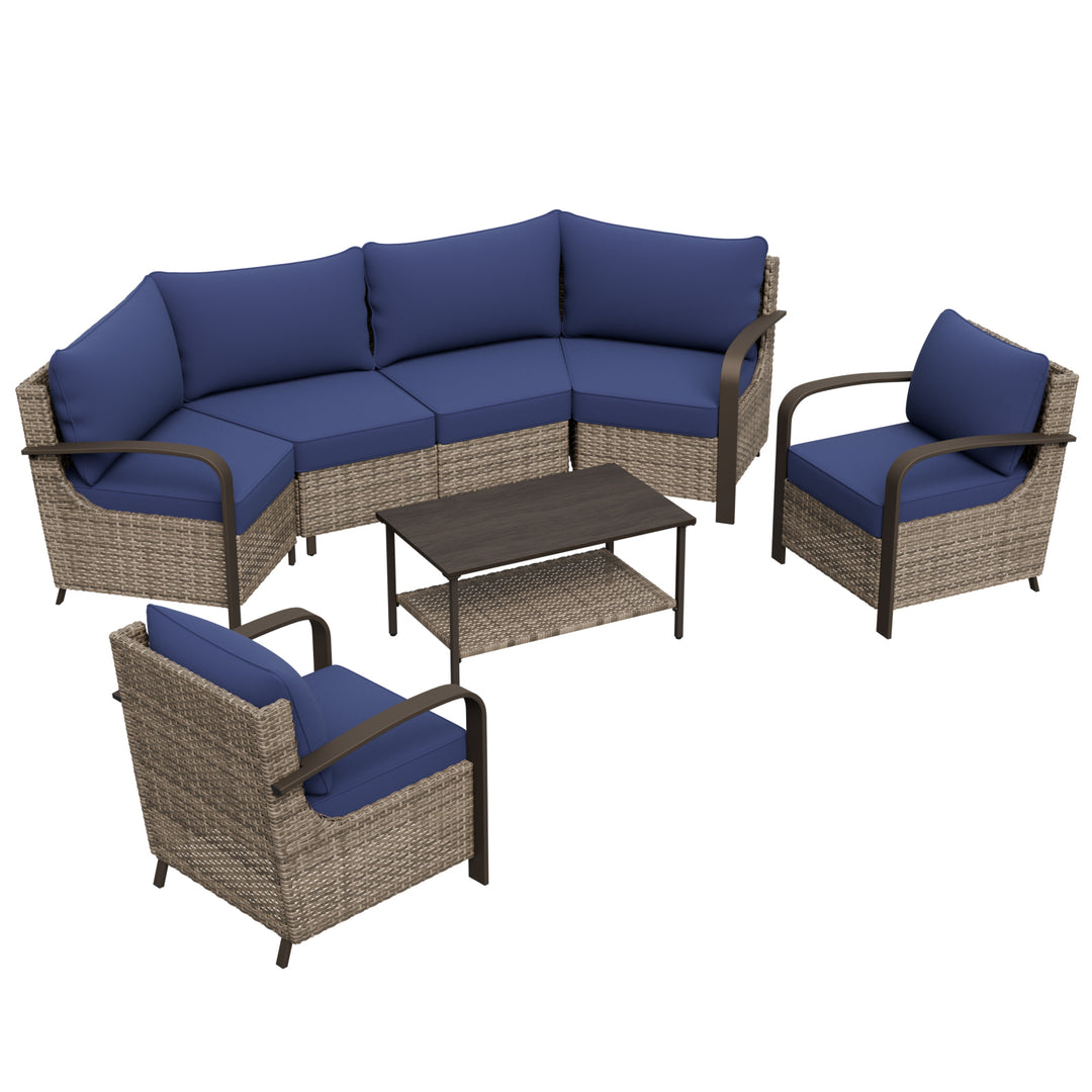 COOS BAY Aurora Terrace Outdoor Furniture Set w/Patio Chairs, Seats 6