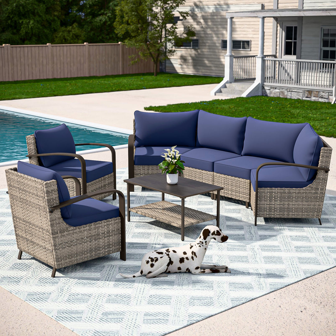 COOS BAY Aurora Terrace Outdoor Furniture Set w/Patio Chairs, Seats 6