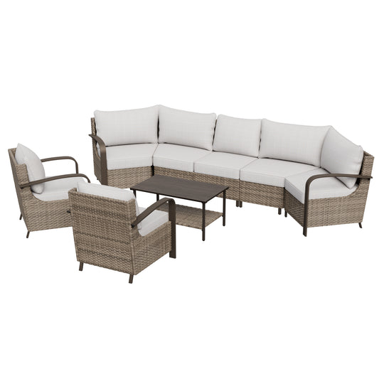 COOS BAY Aurora Terrace Outdoor Furniture Set w/Patio Chairs, Seats 7